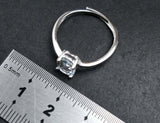 2.3ct Engagement Ring Oval Cut Blue Aquamarine Solitaire 14k White Gold Finish