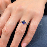 0.5ct Princess Simulated Sapphire Solitaire Engagement Ring 14k WhiteGold Plated