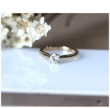 0.5ct Round Cut VVS1D Diamond Engagement Ring 14k Yellow Gold Finish Solitaire