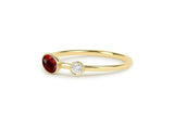 1ct Oval Cut Pink Ruby Two Stone Minimalist Engagement Ring 14k Yellow Gold Over