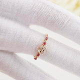 0.7ct Round Cut Diamond Engagement Ring Flower Minimalist 14k Rose Gold Finish