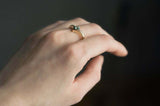 0.5ct Round Cut Aquamarine Engagement Ring Solitaire ByPass 14k Yellow Gold Over