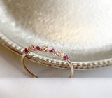 0.2ct Round Cut Simulated Ruby Floral Minimalist Wed Band 14k Yellow Gold Plated