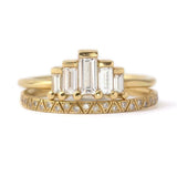 0.5ct Round Cut Diamond Geometric Pattern Eternity Band 14k Yellow Gold Finish