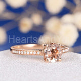 1.2ct Round Cut Simulated Morganite Solitaire Accents Ring 14k Rose Gold Plated