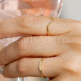 0.1ct Round Cut Moissanite Minimalist Women Wedding Band 14k Yellow Gold Plated