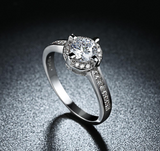 3Ct Round Cut Diamond Halo Engagement Ring 18K White Gold Finish Round Accents