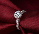 2Ct Round Cut Diamond Milgrain Vintage Engagement Ring 14K White Gold Finish