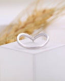 0.5ct Round Cut Moissanite Curved Stackable Wedding Band 14k White Gold Plated