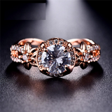 2ct Round Cut Diamond Engagement Ring 14k Rose Gold Finish Halo Infinity Floral