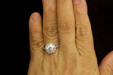 3Ct Cushion Cut Diamond Kite Set Vintage Engagement Ring 14K White Gold Finish