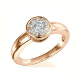 2ct Round Cut Diamond Engagement Ring Flower Halo Solitaire 14k Rose Gold Finish