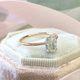 1.3ct Oval Cut VVS1 Diamond Halo Solitaire Engagement Ring 14k Rose Gold Finish