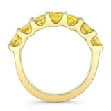 2ct Princess Cut Yellow Sapphire Wedding Band 14k Yellow Gold Over Half Eternity
