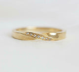 0.3ct Round Cut VVS1 Diamond Twisted Wedding Ring Band 14k Yellow Gold Finish
