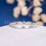 0.12ct Round Cut Simulated Sapphire Anniversary Wed Band 14k White Gold Plated