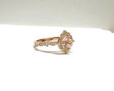 1.9ct Engagement Ring Cushion Cut Morganite Milgrain Floral 14k Rose Gold Finish