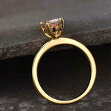 1ct Engagement Ring Oval Cut Peach Morganite Solitaire 14k Yellow Gold Finish