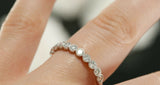 1ct Round Diamond Half Eternity Slim Wedding Ring Band 14k White Gold Finish
