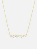 1ct Diamond Pendant Chain Baguette Cut Geometric Bar 14k Yellow Gold Finish