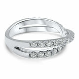 2ct Round Cut Diamond Cross Design Solitaire Engagement Ring 14k White Gold Over