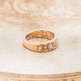 0.2ct Round Cut Moissanite Floral Design Women Wedding Band 14k Rose Gold Plated