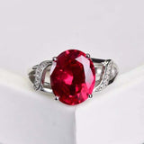 2.3ct Engagement Ring Oval Cut Pink Ruby Split Shank 14k White Gold Finish