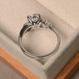 2ct Engagement Ring Oval Cut Diamond Hexagon Design Shank 14k White Gold Finish