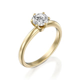 6 Prong Solitaire Engagement Ring 1ct Round Cut Diamond 14k Yellow Gold Finish