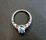 2ct Marquise Cut Blue Aquamarine Irish Trinity Solitaire Ring 14k WhiteGold Over