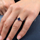 0.5ct Princess Simulated Sapphire Solitaire Engagement Ring 14k WhiteGold Plated