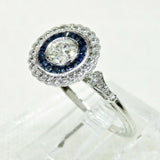 2.5ct Round Cut VVS1 Diamond Art Deco Floral Engagement Ring 14k White Gold Over