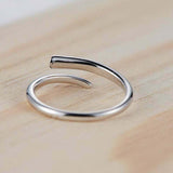 0.1ct Round Blue Sapphire Engagement Ring Open Nail Bypass 14k White Gold Finish