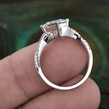 2ct Princess Cut Diamond Engagement Ring Infinity Twisted 14k White Gold Finish