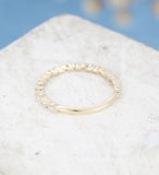 0.3ct Marquise Simulated Diamond Minimalist Wedding Band 14k Yellow Gold Plated
