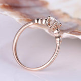 Five Stone Women Engagement Ring 1ct Round Cut VVS1 Diamond 14k Rose Gold Finish