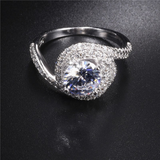 2.5ct Round Cut Diamond Engagement Ring 14k White Gold Finish Swirl Twist Design