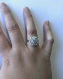 2.5ct Round Cut Diamond Engagement Ring Cocktail Art Deco 14k White Gold Finish