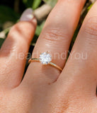0.5ct Round Cut Moissanite 6 Prong Women Engagement Ring 14k Yellow Gold Plated