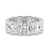 4ct Pear & Baguette Cut Diamond Wedding Ring Band 14k White Gold Finish Eternity