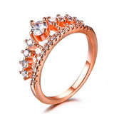 1.5ct Round Cut Diamond Engagement Ring 14k Rose Gold Finish Fancy Crown Design