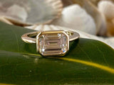 1.5ct Engagement Ring Emerald Cut Diamond Solitaire Design 14k YellowGold Finish