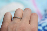 1ct Wedding Band Round Cut London Blue Topaz Floral Eternity 14k White Gold Over
