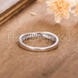 0.3ct Round Cut Simulated Green Emerald Infinity Wed Band 14k White Gold Plated