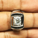 2.3ct Round Cut VVS1 Diamond Solitaire Mens Wedding Ring 14K White Gold Finish