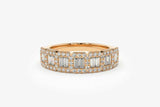 3.5ct Wedding Ring Band Baguette Cut Diamond Halo Cluster 14k Rose Gold Finish