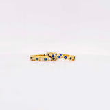0.5ct Baguette Cut Simulated Sapphire Eternity Wed Band 14k Yellow Gold Plated