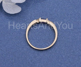 0.1ct Baguette Cut Simulated Sapphire Half Eternity Wedding Band 14k Gold Plated