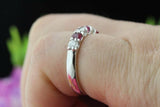 3ct Round Cut Pink Ruby Half Eternity Wedding Band Ring 14k White Gold Finish