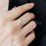0.2ct Round Cut Moissanite Infinity Women Engagement Ring 14k White Gold Plated